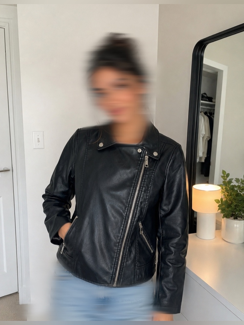 Stylish Black Faux Leather Jacket